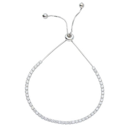 Bolo Adjustable Tennis Bracelet with Sterling Silver Pull-Ties