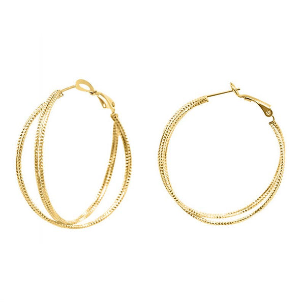 CRISS-CROSS HOOP EARRINGS - JN2364F155: Yellow Gold / With box
