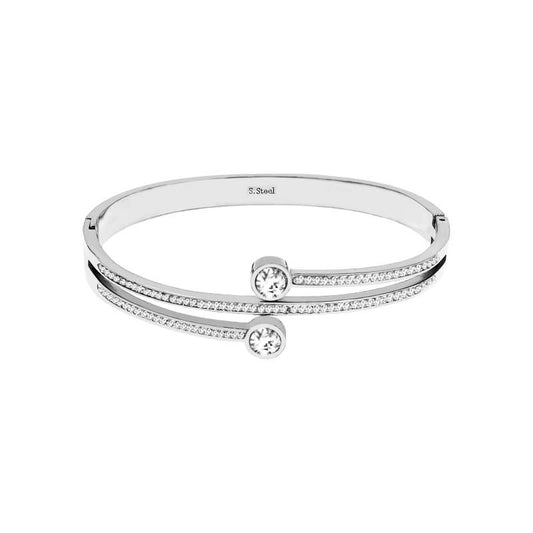 BRACELET RIGIDE AVEC ZIRCON - DH2296D342: Argenté / Avec boîte
