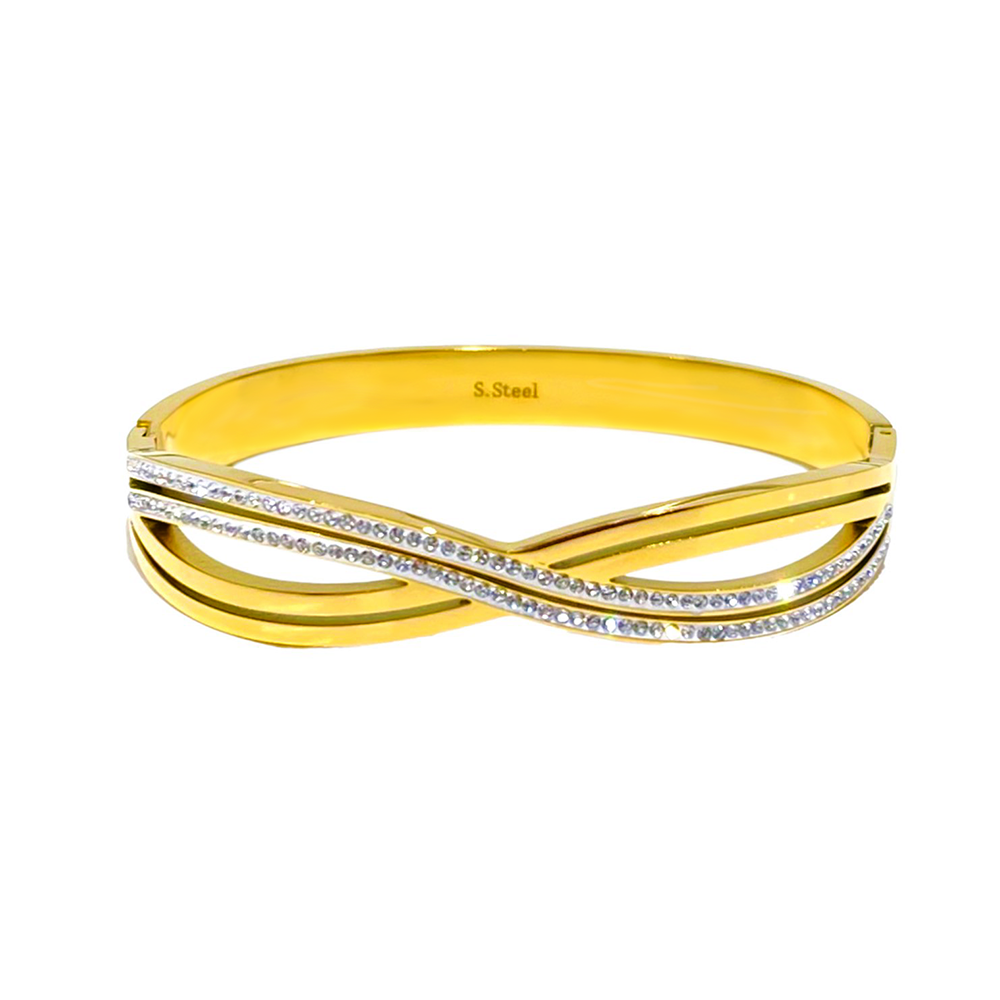 BRACELET RIGIDE INFINI AVEC STRASS - DH22100D341: Argenté / Avec boîte