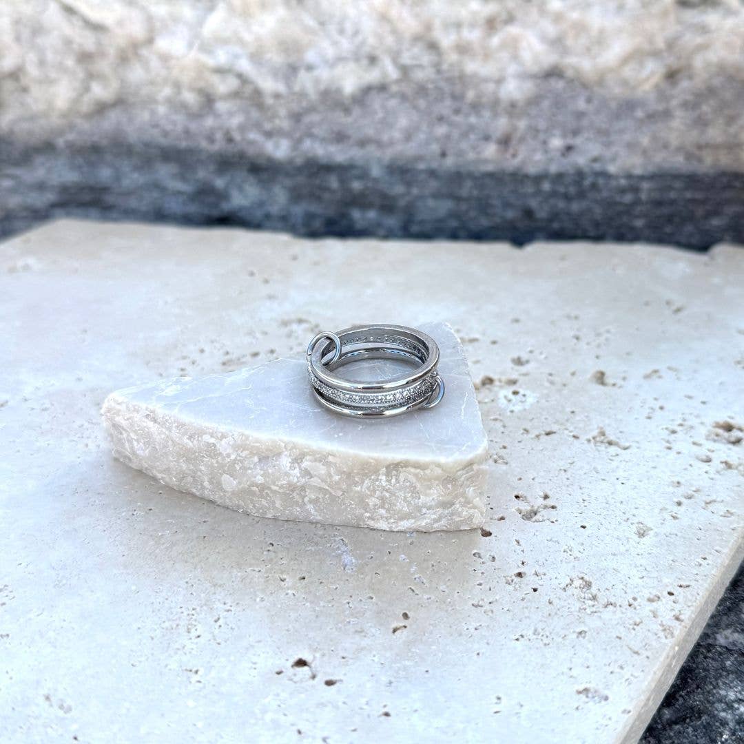 Ensemble de 3 bagues connectées plaqué argent: 7