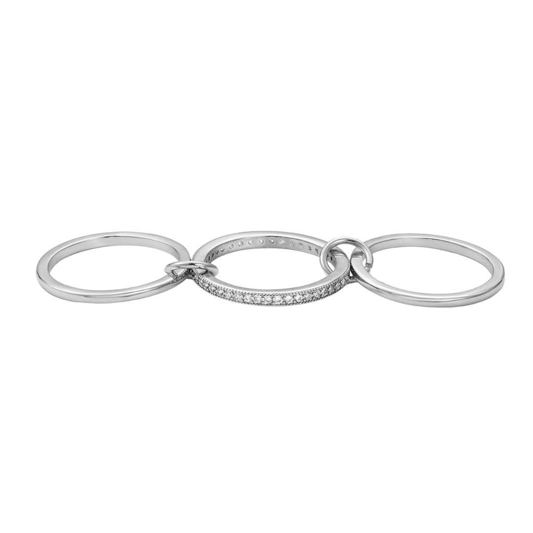 Ensemble de 3 bagues connectées plaqué argent: 7