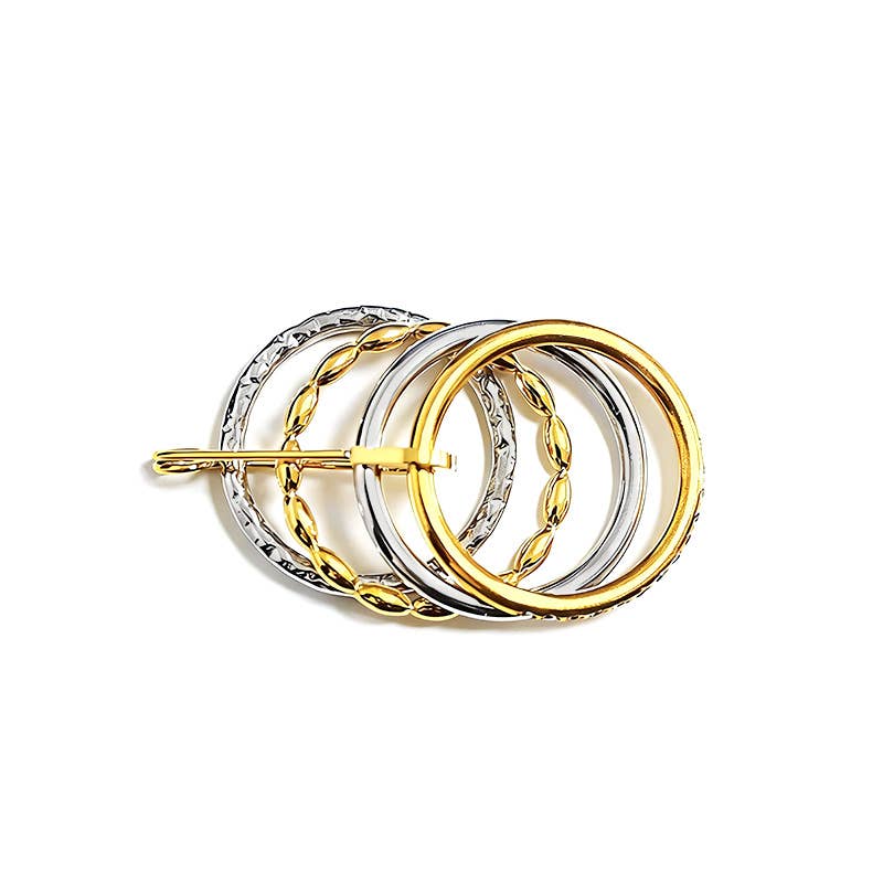 BAGUE BICOLORE À 4 COUCHES AVEC BROCHE: Avec boîte
