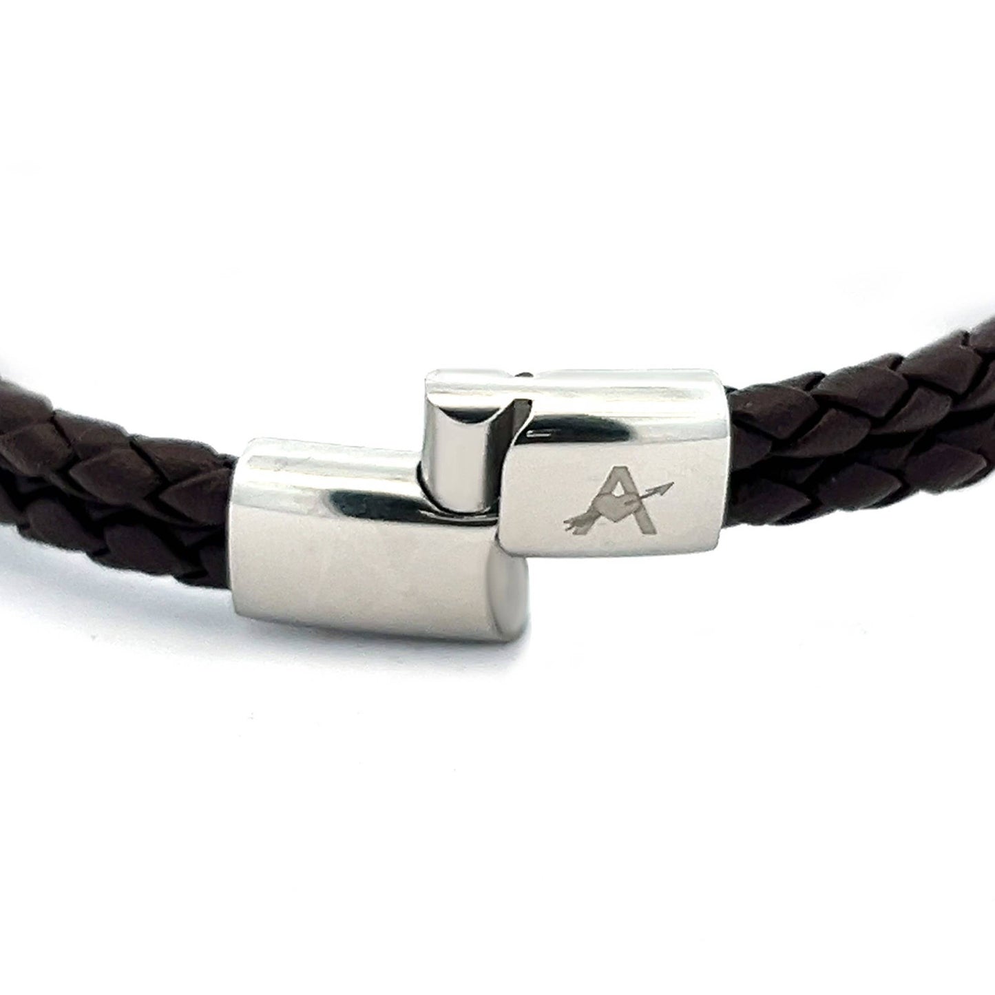 Men's double braided leather bracelet - KM23140E628/629: Sand / Without box