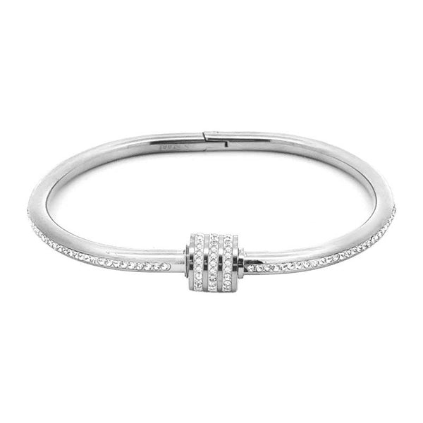 BRACELET RIGIDE AVEC STRASS - DH2488B528: Argenté / Avec boîte