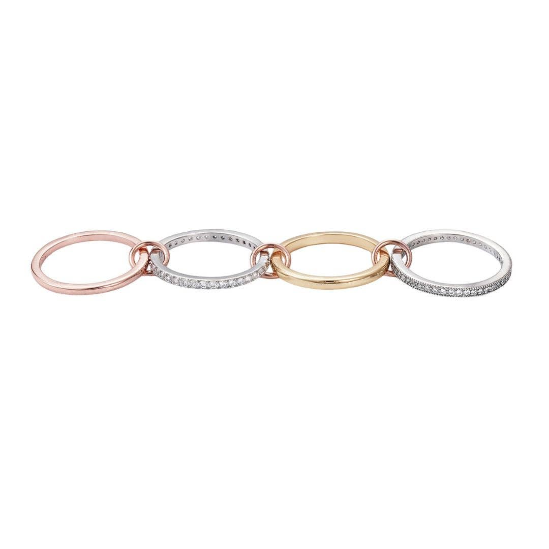 Stack of 4 mixed metal connected rings: 8